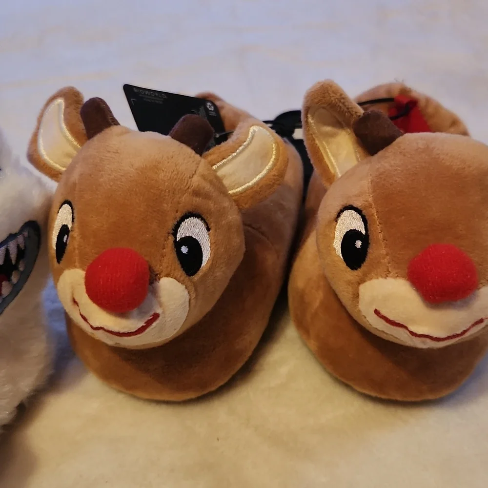 Holiday, Christmas, Rudolph The Red Nose Reindeer Youth 5/6, Slippers Set